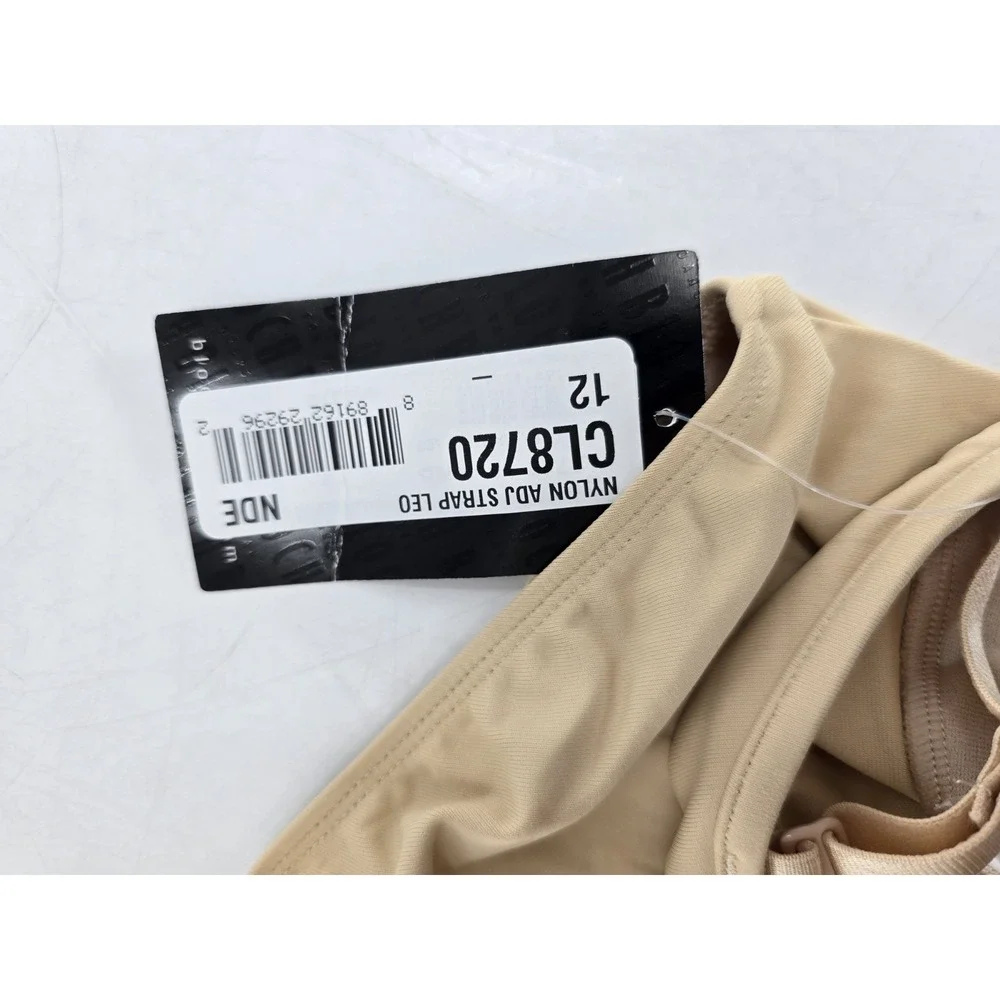 NWT Bloch Girls' Adjustable Strap Camisole‎ Leotard - Color Sand- Size 12